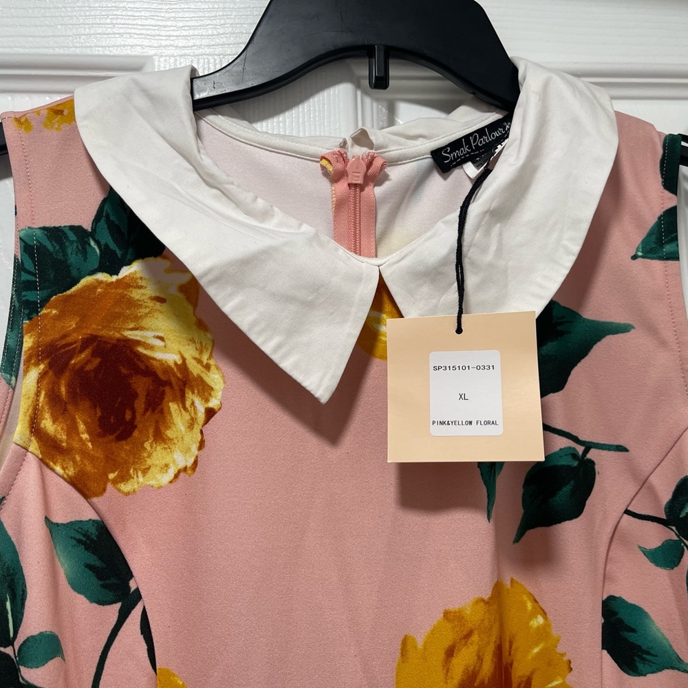 Vintage style pink & yellow floral xl